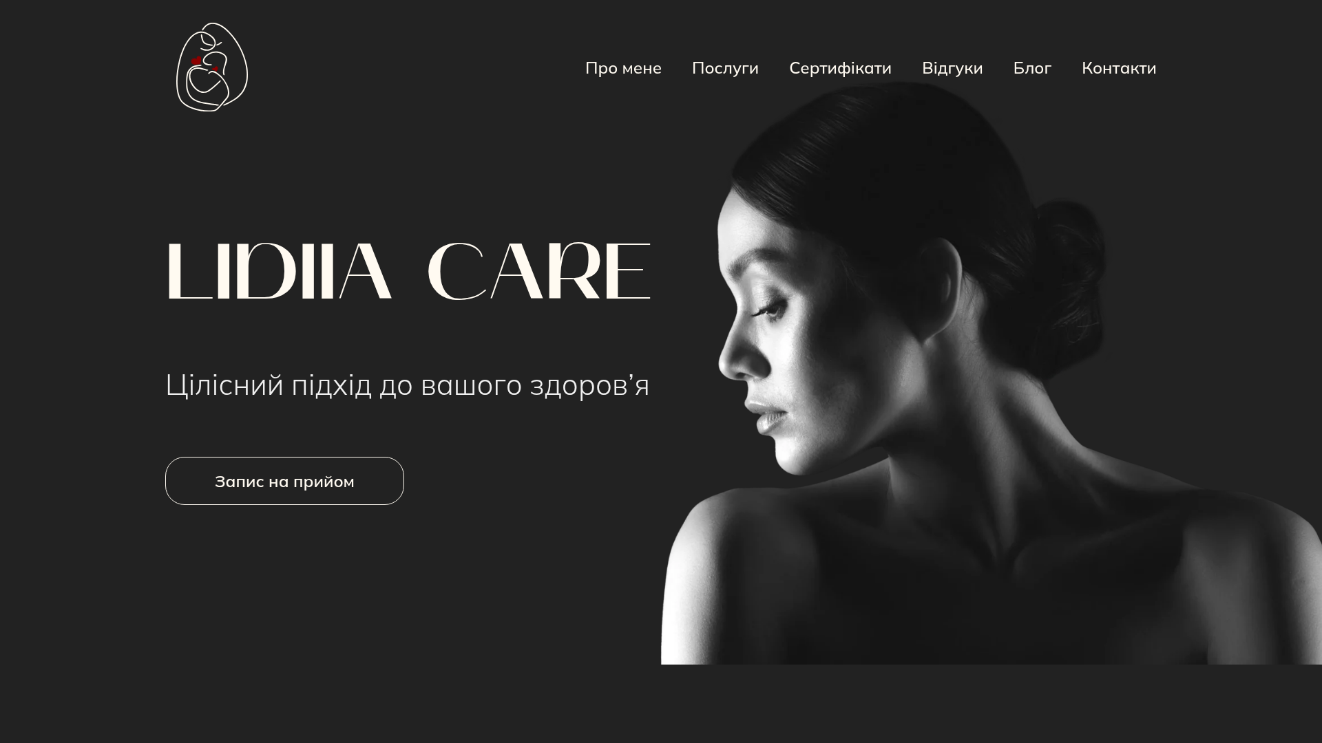 LidiiaCare — responsive landing page for a local brand